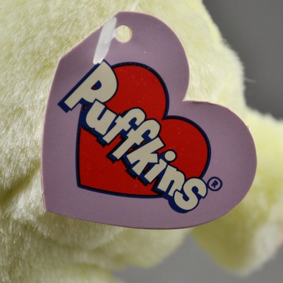 Dinky the Yellow Dinosaur Puffkins by Swibco Style 6633 Bean Bag Plush - Picture 4 of 8